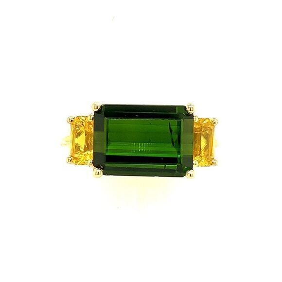 Natural Tourmaline Diamond Ring 7 14 Y Gold 6.15 TCW Certified $5,975 219225 - Picture 1 of 12